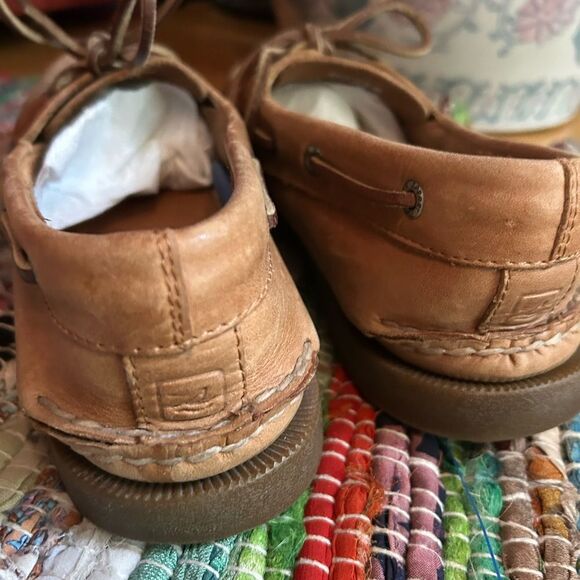 Sperry Top Sider Men's Tan Leather Boat Shoes 9M - Picture 4 of 16